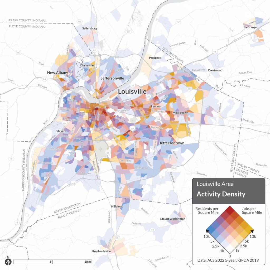 Louisville Activity Density Map