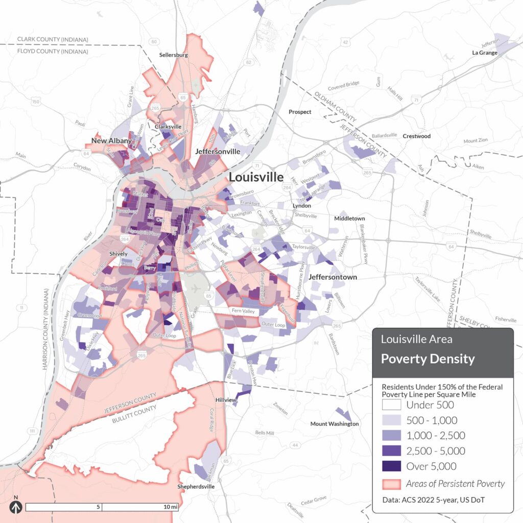 Louisville Poverty Density Map